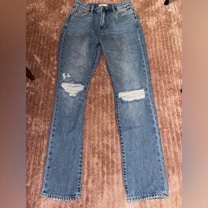 Altar'd State Women's Blue Straight Leg Jeans